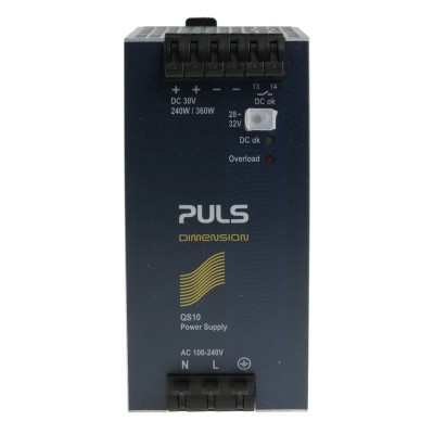 PULS DIMENSION Switched Mode DIN Rail Power Supply 100-240V AC Input 32V DC 8A Output 240W QS10.301