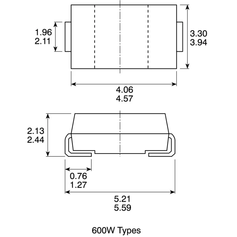 Vishay 1-Element Bi-Directional Transient Voltage Suppressor 600W 2-Pin DO-214AA SMBJ36CA-E3/52