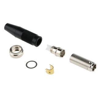 Hirose Miniature Circular Connector, Cable Mount, 6 Contacts, Male Plug, Gold-Plated Brass, 100-140 V, 1A SR30