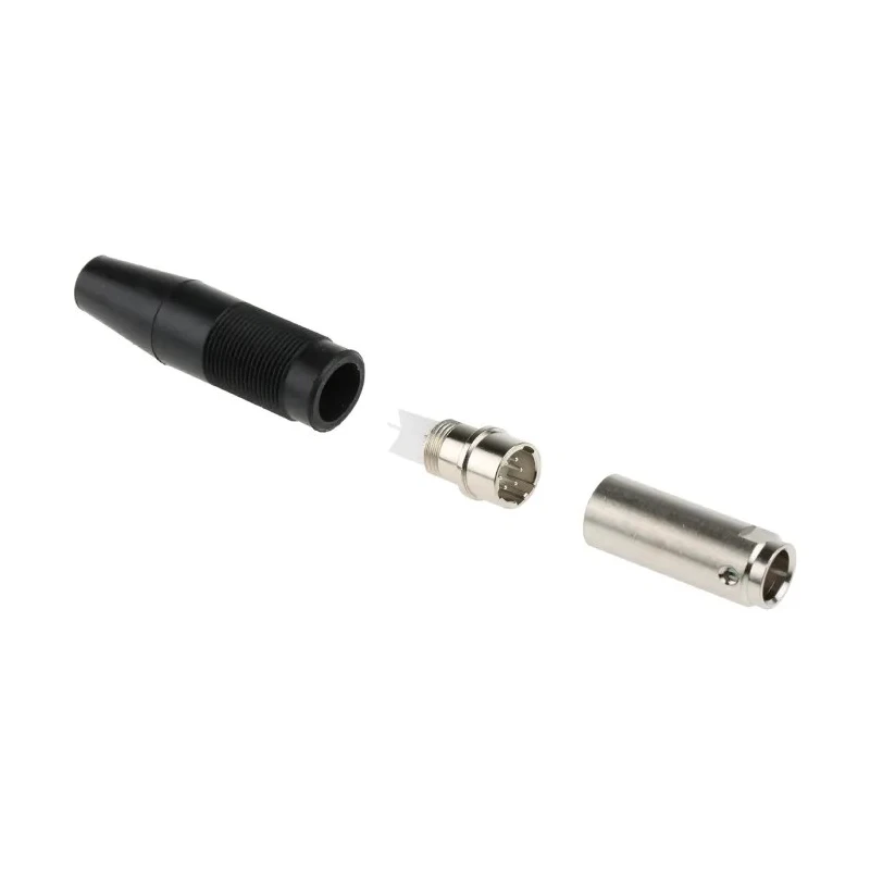 Hirose Miniature Circular Connector, Cable Mount, 6 Contacts, Male Plug, Gold-Plated Brass, 100-140 V, 1A SR30