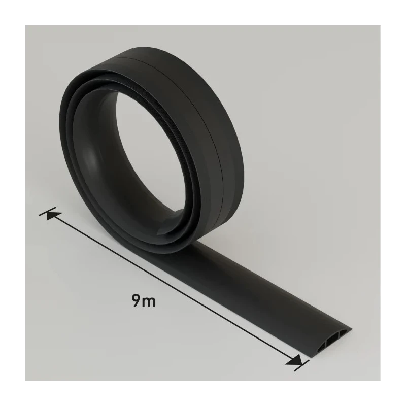 RS PRO 9 m Black Cable Cover in Polyvinyl Chloride, 17 mm ID 182-3868