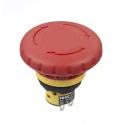 Idec XA Series Twist Release Emergency Stop Push Button, Panel Mount, 16 mm Cutout, 2 NC, IP65, IP40 XA1E-BV4U02R