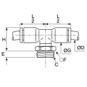 Legris Pneumatic Fitting Push-in Tube Connector Male 1/4 in G Thread 10mm Glass Reinforced Nylon LF3000