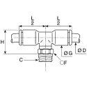 Legris Pneumatic Fitting LF3000 Series Male, 1/4 in R Thread, 8mm Push-in, Nickel Finish LF3000