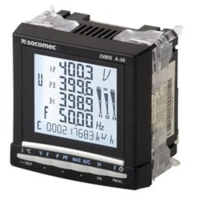 Socomec 3 Phase Digital LCD Backlight Energy Meter 96mm Cutout A41 48250406