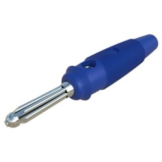 Hirschmann Test & Measurement Blue Male Banana Plug 4 mm Connector Screw Termination 60V dc 16A Nickel Plating 930726102