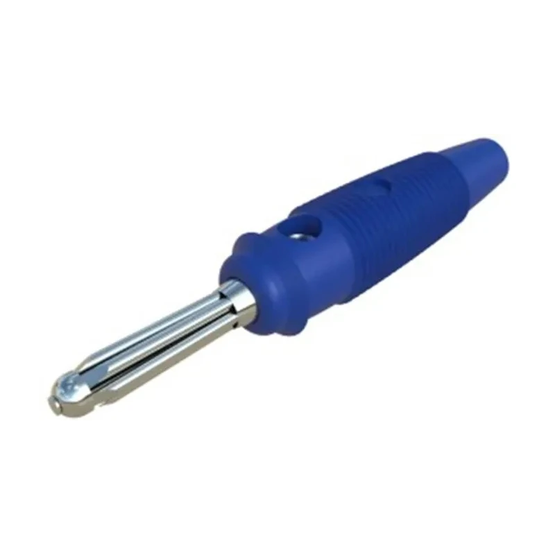 Hirschmann Test & Measurement Blue Male Banana Plug 4 mm Connector Screw Termination 60V dc 16A Nickel Plating 930726102