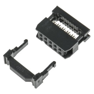 RS PRO 10-Way IDC Connector Female for Cable Mount, 2 Row, Right Angle, 500V DC, 1A Current, Gold-Over-Nickel 642-4979