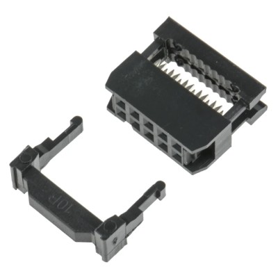 RS PRO 10-Way IDC Connector Female for Cable Mount, 2 Row, Right Angle, 500V DC, 1A Current, Gold-Over-Nickel 642-4979