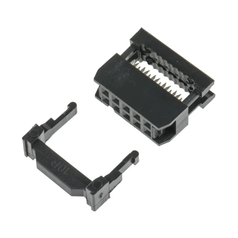 RS PRO 10-Way IDC Connector Female for Cable Mount, 2 Row, Right Angle, 500V DC, 1A Current, Gold-Over-Nickel 642-4979