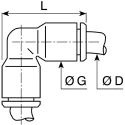 Legris Pneumatic Push-in Equal Elbow Fitting 8mm Glass Reinforced Nylon Nickel Finish LF3000 
