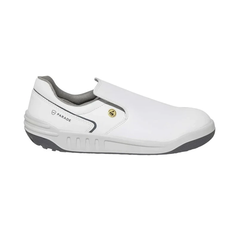 Parade Unisex Black, White Microfibre Low Safety Shoe Stainless Steel Toe, Size UK 6.5 EU 40 07JAKARO9890PT40