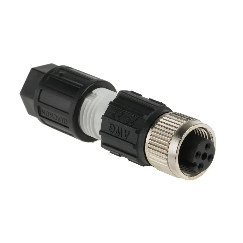 Phoenix Contact Industrial Circular Connector M12, 4 Contacts, Plug, Female, Cable Mount, 125V, 4A, IP67, Polyamide 1641688