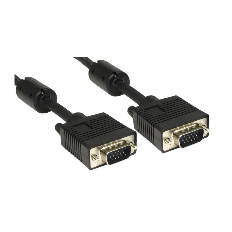 RS PRO Male VGA to Male VGA Cable 3 m Black PVC Jacket 200V DC 182-8524
