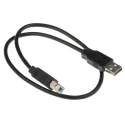 RS PRO IC Socket USB Cable Male USB Type A to Male USB B USB 2.0 Black 500 mm 182-8547
