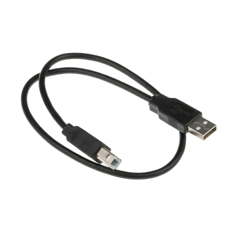 RS PRO IC Socket USB Cable Male USB Type A to Male USB B USB 2.0 Black 500 mm 182-8547