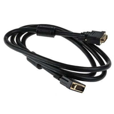 RS PRO Male DVI-I to Male DVI-I Dual-Link Cable 2 m Black Polyvinyl Chloride Jacket 182-8563