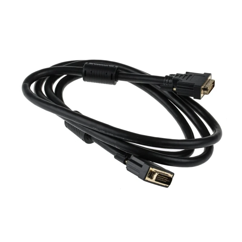 RS PRO Male DVI-I to Male DVI-I Dual-Link Cable 2 m Black Polyvinyl Chloride Jacket 182-8563