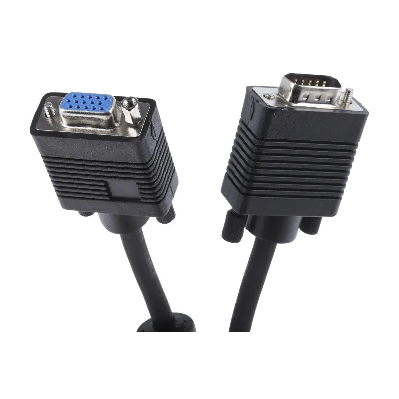 RS PRO Male VGA to Female VGA Cable, 2 m Black 182-8538