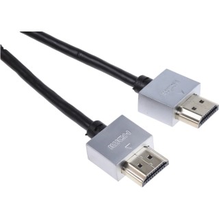 RS PRO CDLHDFLEX Series 500 mm 4K HDMI Cable Male to Male Black 182-8768