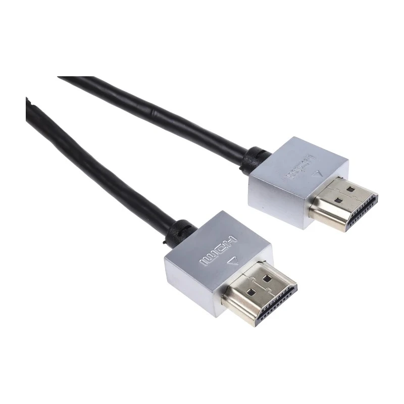 RS PRO CDLHDFLEX Series 500 mm 4K HDMI Cable Male to Male Black 182-8768
