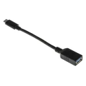 RS PRO IC Socket USB Cable Male USB Type C to Female USB 3.1 USB Type A Black 150 mm 182-8849