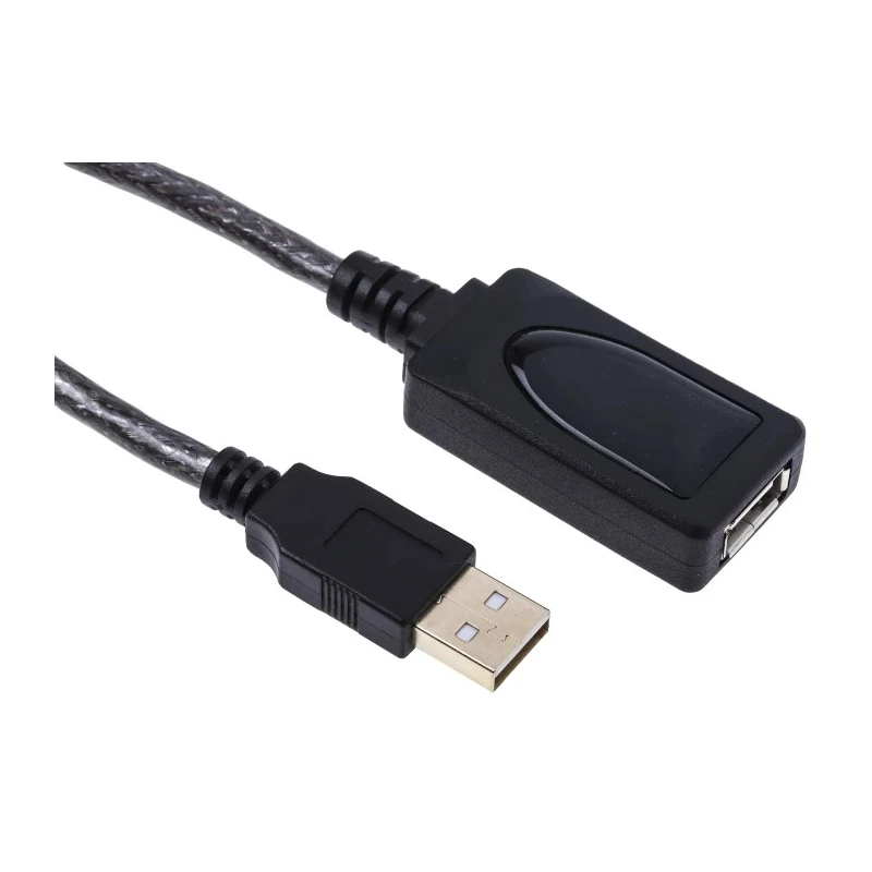 RS PRO USB 2.0 Active Extension Cable Male USB Type A to Female USB Type A Black 12m 182-8835