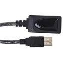 RS PRO USB 2.0 Active Extension Cable Male USB Type A to Female USB Type A Black 12m 182-8835