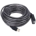 RS PRO USB 2.0 Active Extension Cable Male USB Type A to Female USB Type A Black 12m 182-8835