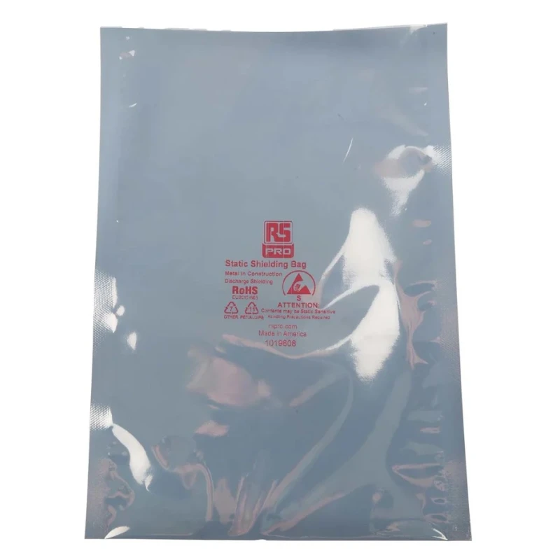RS PRO Static Shielding Bag Silver Heat Seal 152mm Width 254mm Height 100 Pack 182-8821