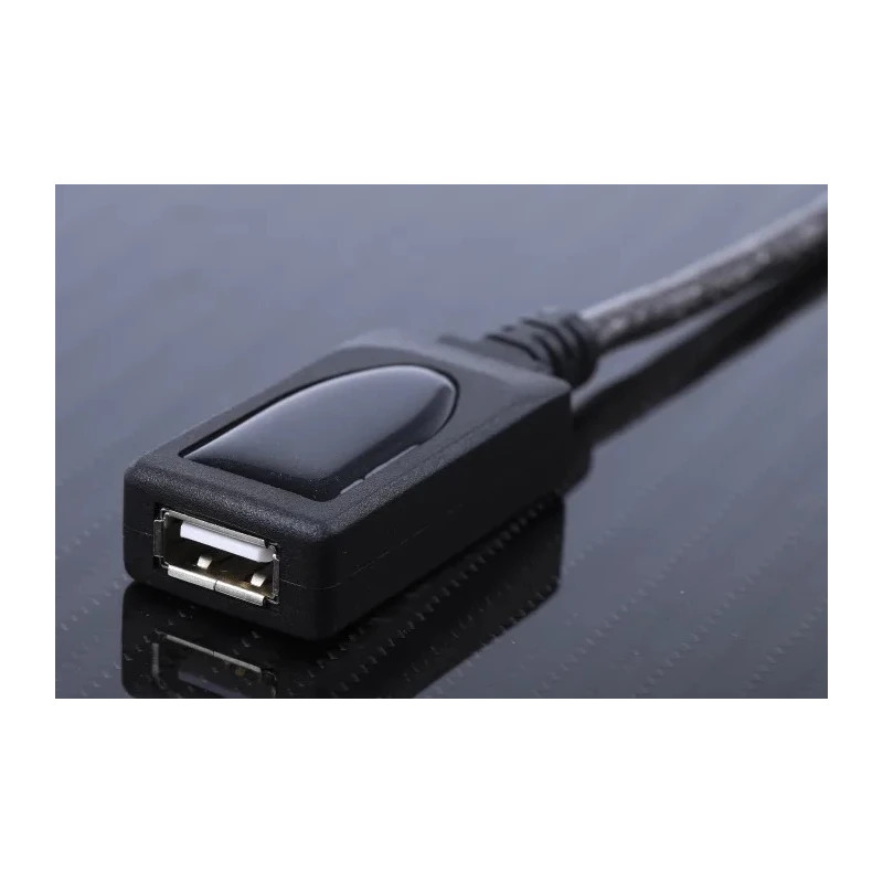 RS PRO USB 2.0 Active Extension Cable Male USB Type A to Female USB Type A Black 12m 182-8835