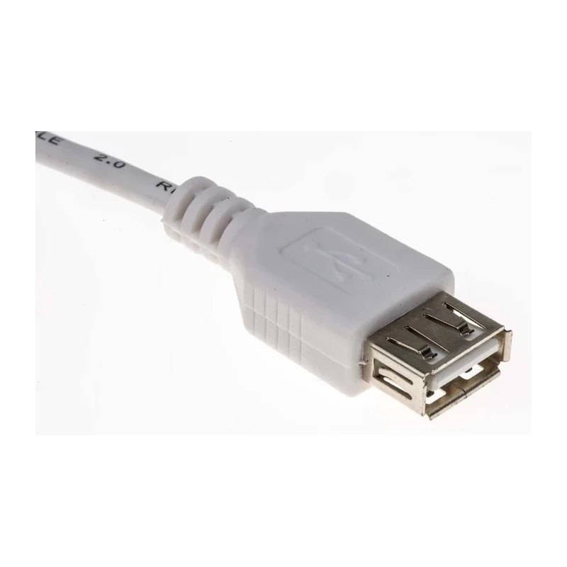 RS PRO USB 2.0 Male USB Type A to Female USB Type A USB Extension Cable White 1.8 m 182-8857