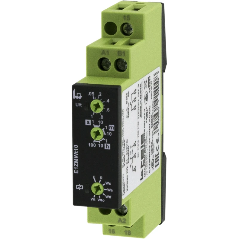 Tele DIN Rail Timer Relay Multifunction 1-Contact 240 V dc 250V ac IP40 IP20 E1ZMWt