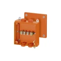 HENSEL Powder Coated Sheet Steel Junction Box, IP66, 5 Terminals, 200mm Length, 150mm Width, Black RAL 2003 Orange FK9255