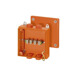 HENSEL Powder Coated Sheet Steel Junction Box, IP66, 5 Terminals, 200mm Length, 150mm Width, Black RAL 2003 Orange FK9255