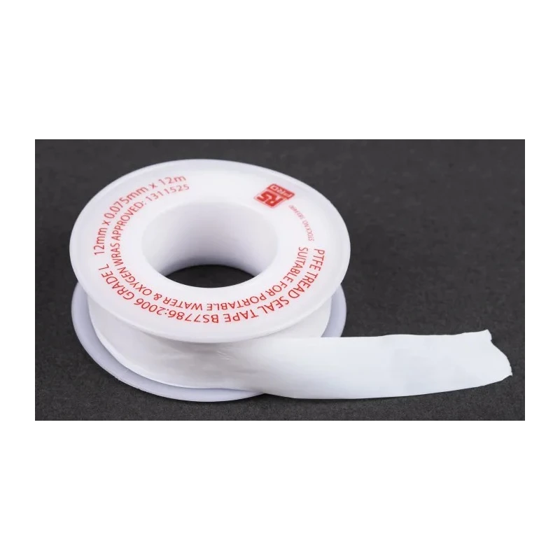 RS PRO White PTFE Tape 12 m x 12 mm x 0.075 mm Chemical Resistant Thread Seal Tape 183-3490