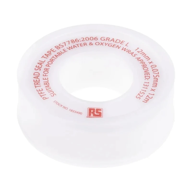 RS PRO White PTFE Tape 12 m x 12 mm x 0.075 mm Chemical Resistant Thread Seal Tape 183-3490