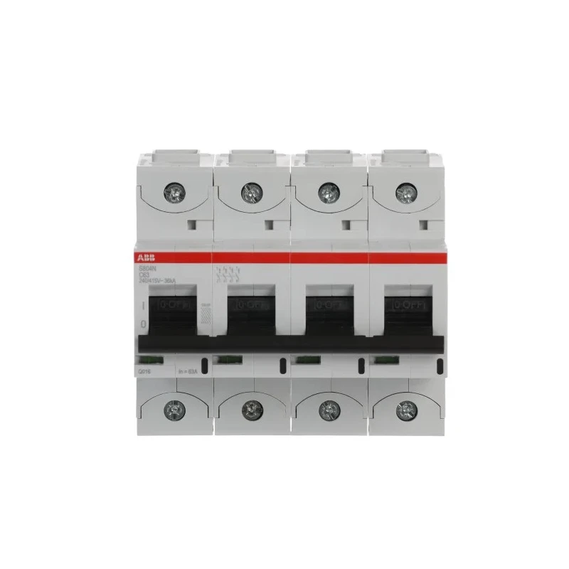 ABB High Performance S800N Miniature Circuit Breaker, 4-Pole, 63A, Type C, 400/690V AC, 375V DC, 36 kA 2CCS894001R0634