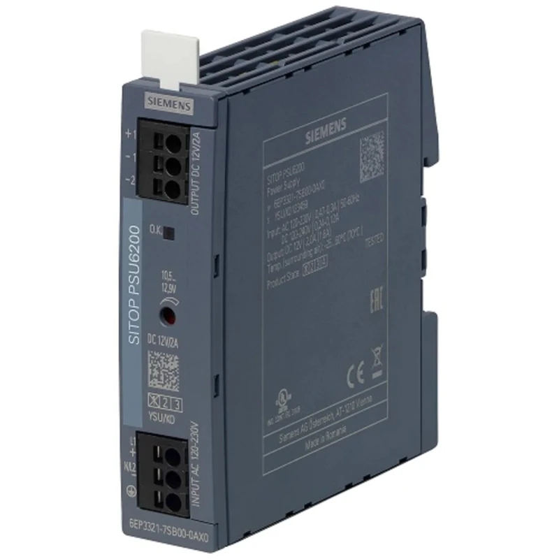 Siemens SITOP PSU6200 Switched Mode DIN Rail Power Supply 240V DC, 230V AC AC/DC Input 12V DC, 2A Output, 24W PSU6200