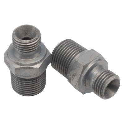 Parker Hydraulic Straight Threaded Adapter Male R 60°, Steel Zinc Plated 0.25 in Hose ID 4-6F3MK4S
