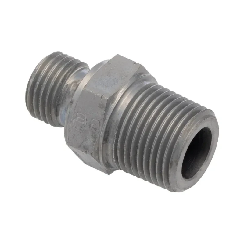 Parker Hydraulic Straight Threaded Adapter Male R 60°, Steel Zinc Plated 0.25 in Hose ID 4-6F3MK4S