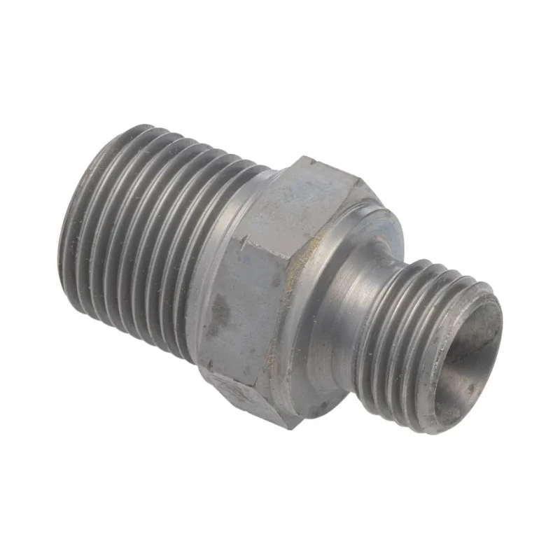 Parker Hydraulic Straight Threaded Adapter Male R 60°, Steel Zinc Plated 0.25 in Hose ID 4-6F3MK4S