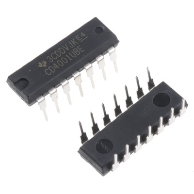 Texas Instruments 4 2-Input NOR Logic Gate 14-Pin PDIP CD4001UBE