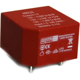 Myrra 3.3 V DC 1 Output PCB Transformer, CE, ENEC, UL, RoHS Approved, 2.75 W 48021