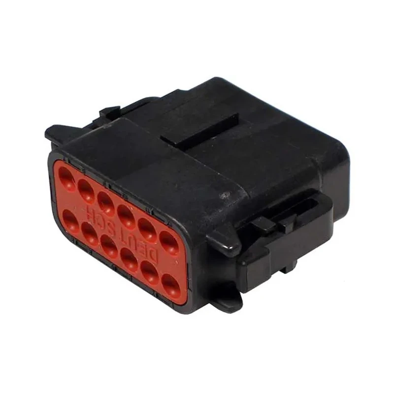 Deutsch DTM Automotive Connector Male Black Cable 12 Way Crimp Termination 7.5A Current Polyamide Housing IP68 DTM06-12SB