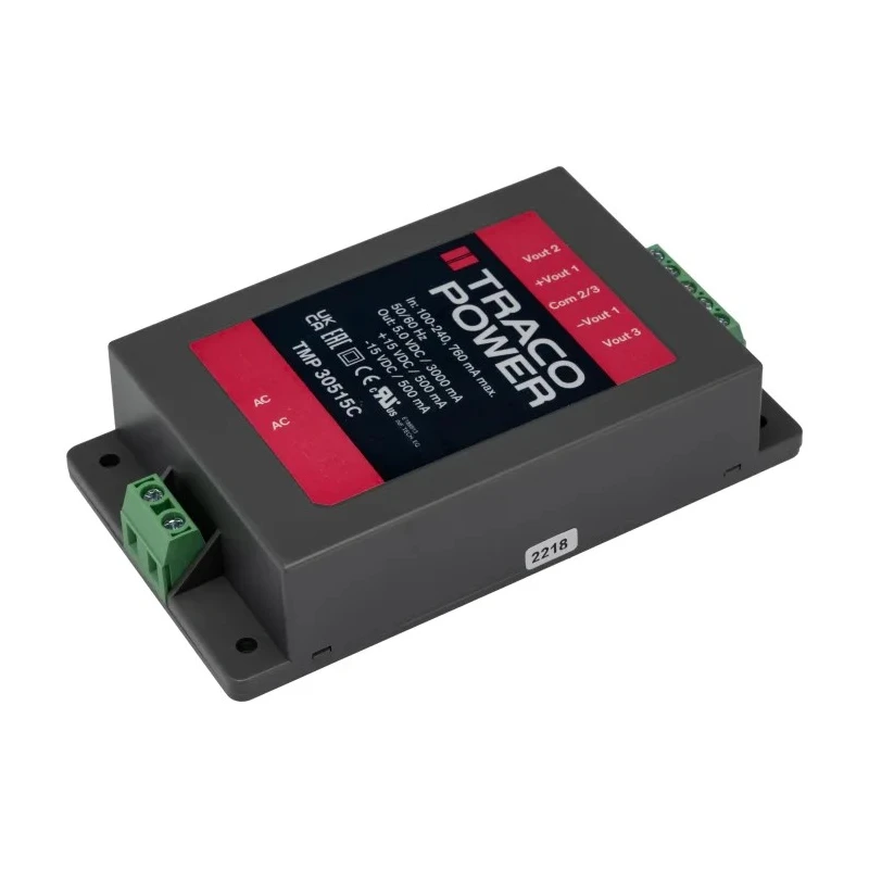 TRACOPOWER Switching Power Supply 3 Output 15V DC 30W 264V AC TMP 30515C