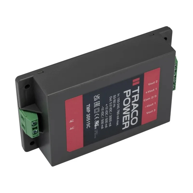 TRACOPOWER Switching Power Supply 3 Output 15V DC 30W 264V AC TMP 30515C