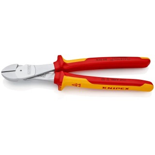 Knipex VDE 1000V Approved Diagonal Bevel Side Cutter 250mm Steel Jaw Plastic Grip Model 74 06 250 RS