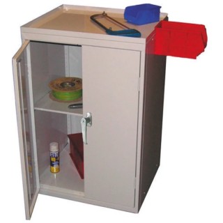 RS PRO 2 Door Steel Floor Standing Storage Cabinet 930 mm Height, 600 mm Width, 500 mm Depth 183-9089
