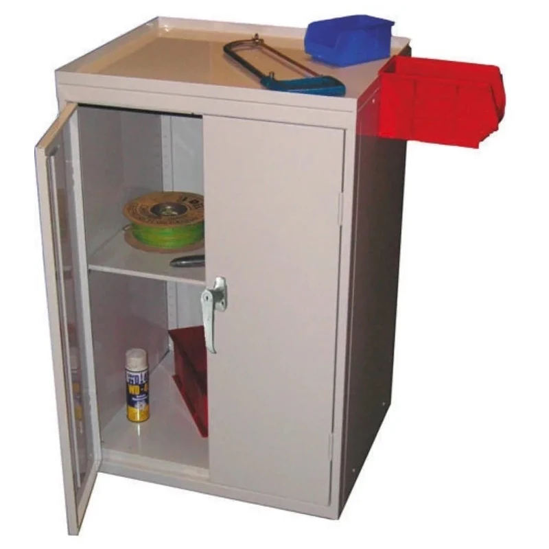 RS PRO 2 Door Steel Floor Standing Storage Cabinet 930 mm Height, 600 mm Width, 500 mm Depth 183-9089